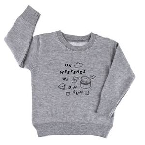 Cheerily Kids Grey Crewneck Dim Sum Dumpling Sweatshirt Playful Graphic Sz 4T